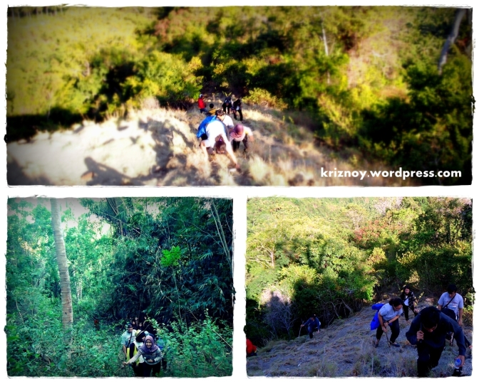 climbing the inclined path, into the Lukapan top
